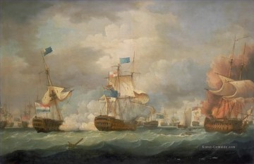 Kriegsschiff Seeschlacht Werke - Thomas Whitcombe Schlacht bei Kamperduin